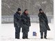 Dick eingepackt gab Otto Rehhagel im dichten Berliner Schneetreiben nach mehr als elf Jahren sein Comeback auf einem Bundesliga-Trainingsplatz.