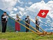 In den Walliser Bergen findet das Alphornfestival statt